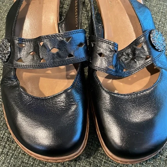 Rieker black leather sling back shoes (sz 40) - Picture 11 of 12